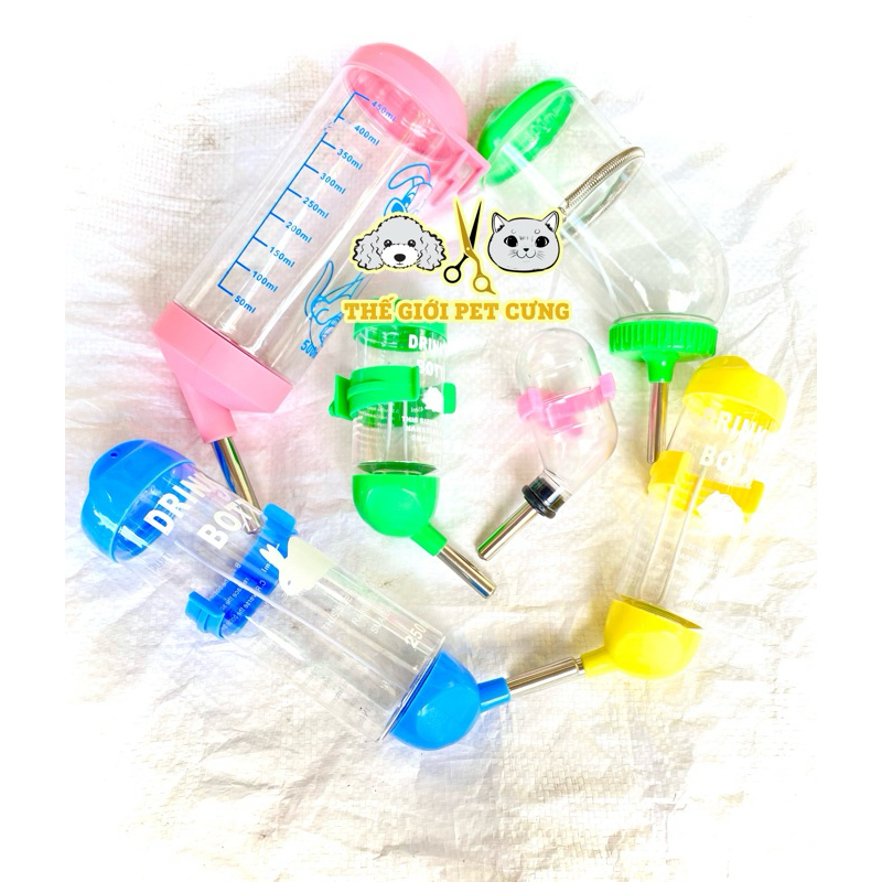 Bình Nước Bi hamster 80ml 125ml 250ml Thỏ Bọ Sóc Nhím