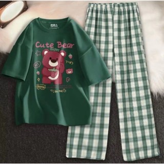 Tổng hợp các   Sét bộ quần caro  suông đen + mix áo thun  thái form rộng chất cotton mềm mát co dãn - xưởng may giá rẻ