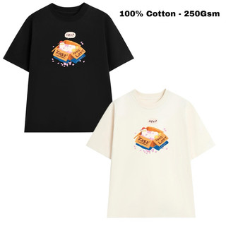 Áo thun Unisex form Oversize nam nữ chất Cotton 100% 250Gsm in hình Vịt mệt mỏi Hey dễ thương