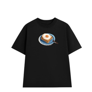 Áo thun Oversize Nam nữ form rộng Unisex Chất Cotton 100% 250Gsm in hình Trứng ốp la dễ thương