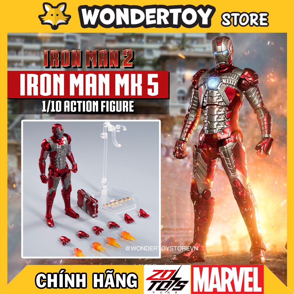 Mô Hình Chính Hãng ZD Toys Marvel Iron Man MK5 Led ver 1/10 Action ...