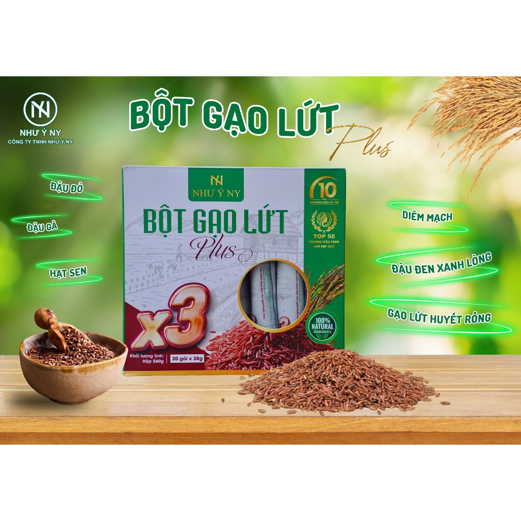 Ảnh Bột Gạo Lứt  Plus X3 Như Ý Ny  Hỗ Trợ Giảm Cân Thay Thế Bữa Ăn Lành Mạnh Hộp 20 Gói 3