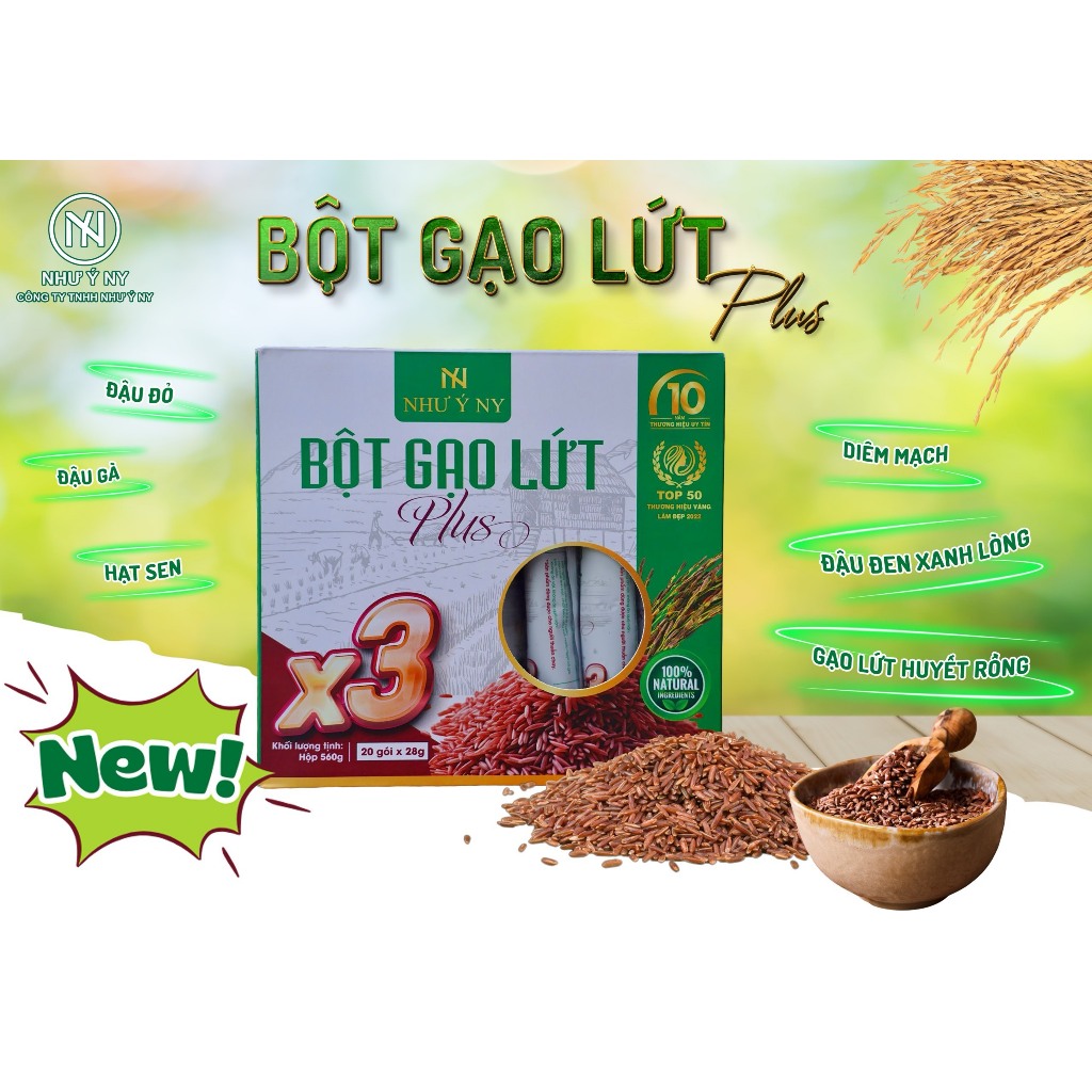 Ảnh Bột Gạo Lứt  Plus X3 Như Ý Ny  Hỗ Trợ Giảm Cân Thay Thế Bữa Ăn Lành Mạnh Hộp 20 Gói 1