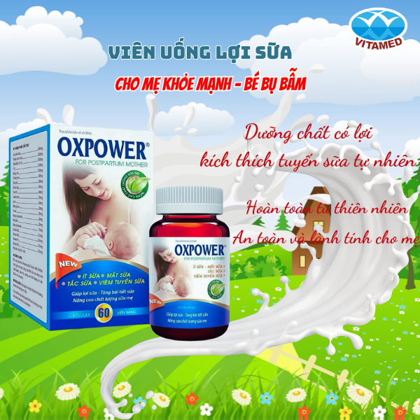 Lợi Sữa Oxpower 60 viên - Giúp tăng tiết sữa tăng chất lượng sữa mẹ