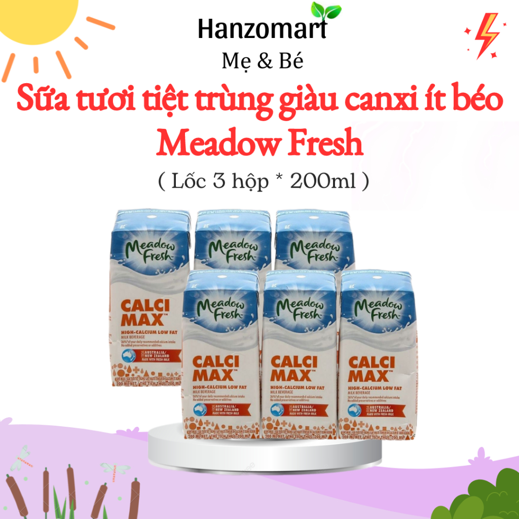 Sữa tươi Newzealand Meadow Fresh calci max 200ml