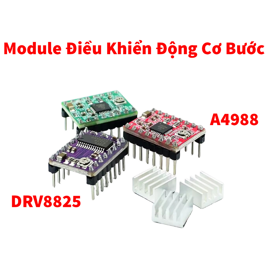 Module điều khiển động cơ bước A4988, DRV8825 (Kèm Tản Nhiệt) | Shopee ...