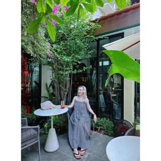 Đầm Nữ Maxi Caro 2 Dây Dáng Suông Dài Màu Đen Phong Cách Hàn Quốc