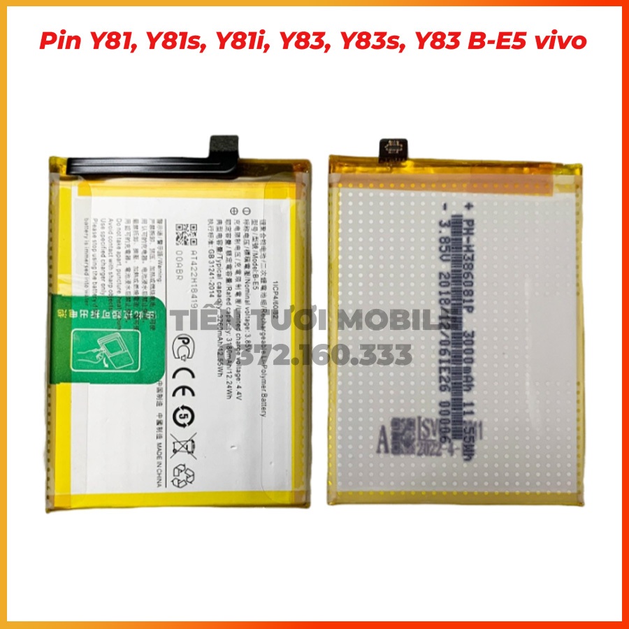 Pin y81, y81s, y81i, y83, y83s, y83 b-e5 vivo | Shopee Việt Nam