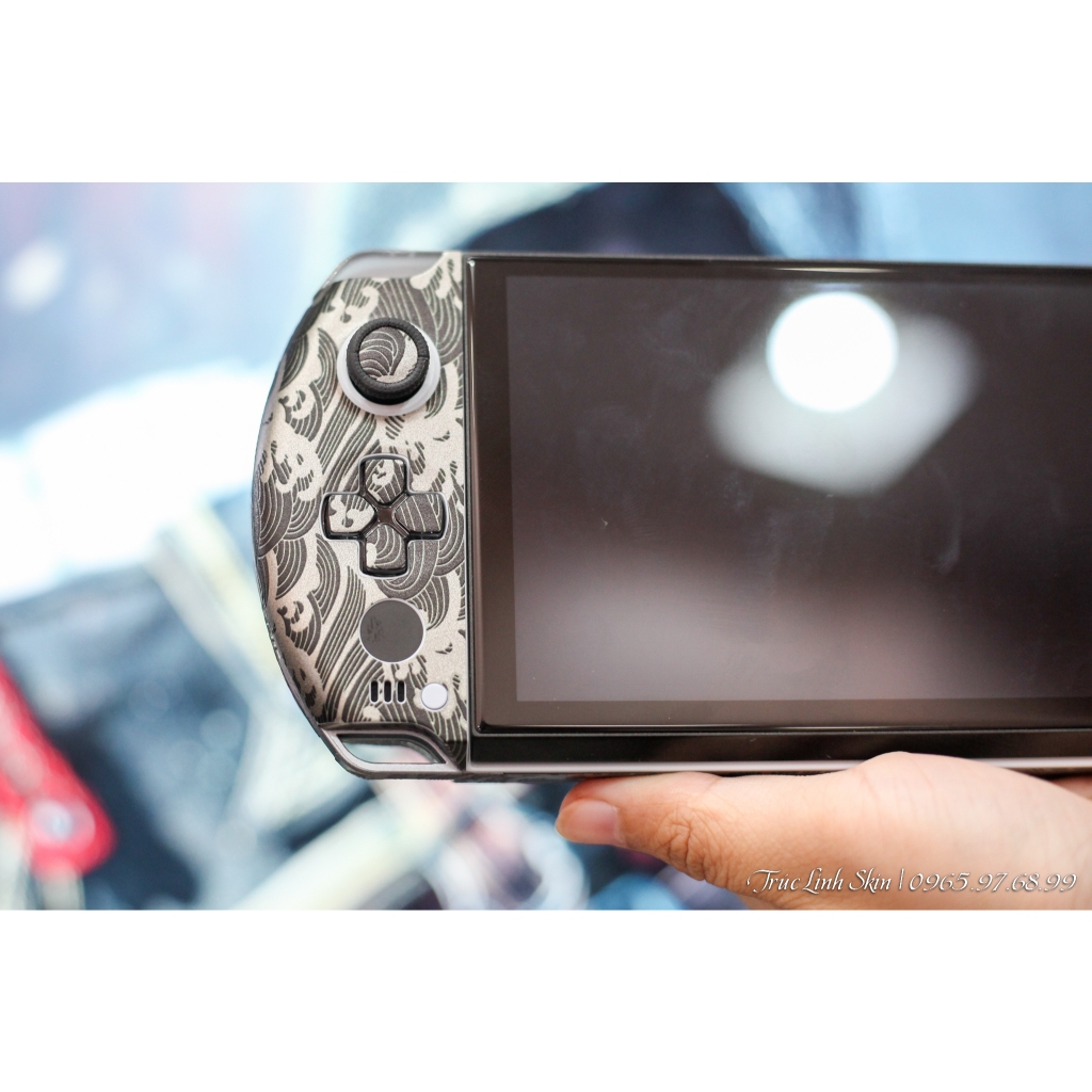 Skin dán GPD Win 4 mẫu sóng Wave Titanium (Film 3M, có custom theo yêu cầu, đã cắt sẵn chi tiết)