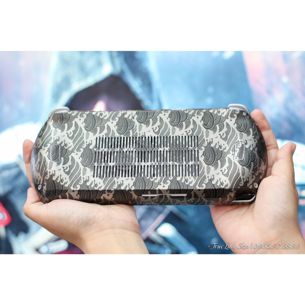 Skin dán GPD Win 4 mẫu sóng Wave Titanium (Film 3M, có custom theo yêu cầu, đã cắt sẵn chi tiết)