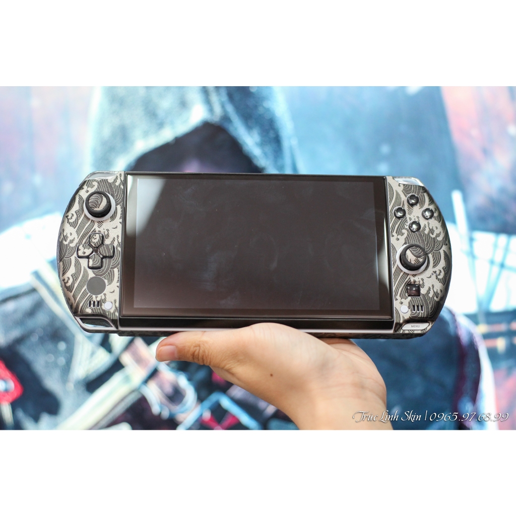 Skin dán GPD Win 4 mẫu sóng Wave Titanium (Film 3M, có custom theo yêu cầu, đã cắt sẵn chi tiết)