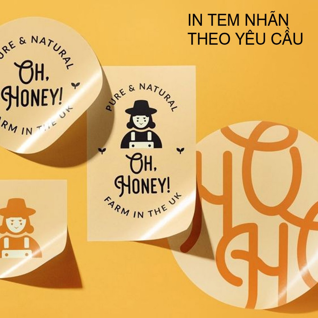 In theo yêu cầu  Tem nhãn decal, 𝟏 tờ A3 (32 x42cm) tem nhãn dán in logo , nhận in từ 5 tờ