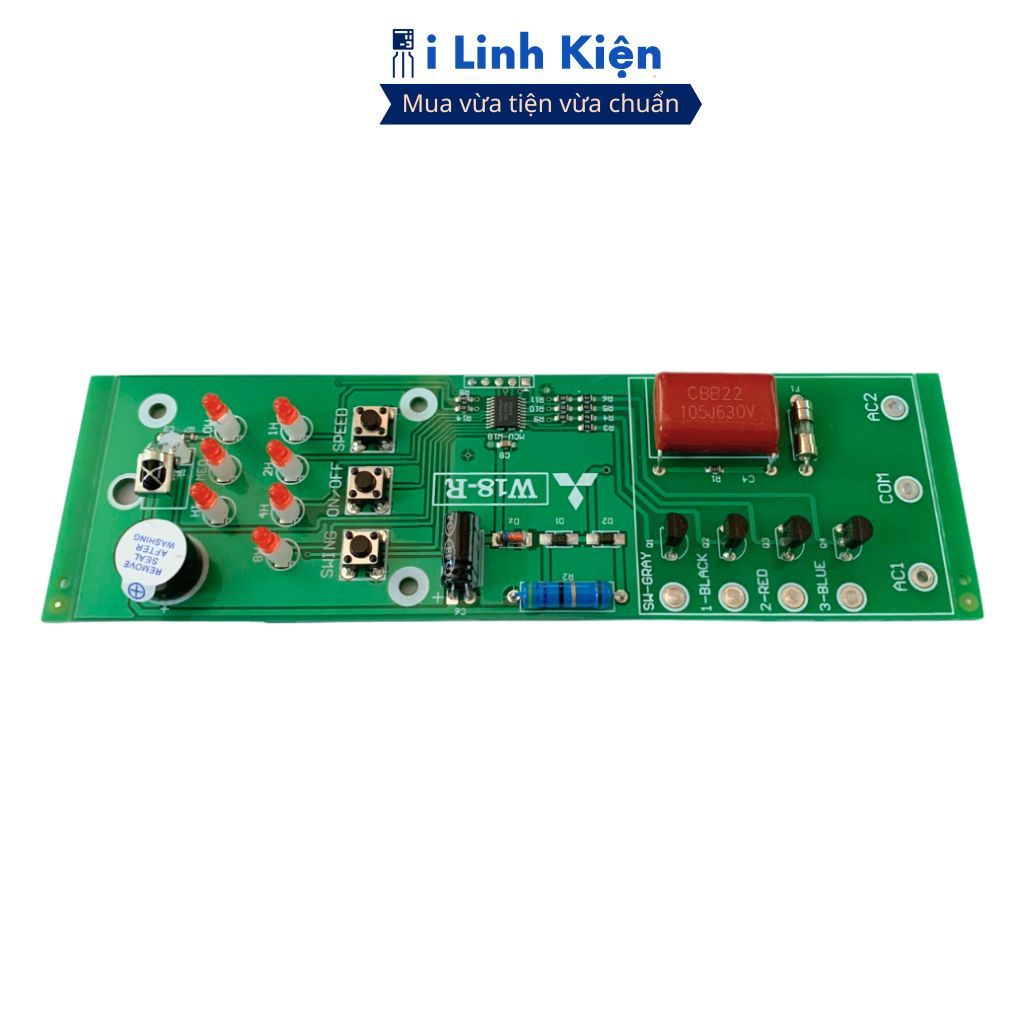 Mạch quạt từ xa Mitsubishi W18-R, mạch điều khiển quạt treo tường W18R chính hãng iLinhkien.