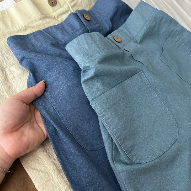Quần Jean Ống Suông Chất Bò Mềm Form Chuẩn Lưng Cao Hack Dáng - SANA CLOSET