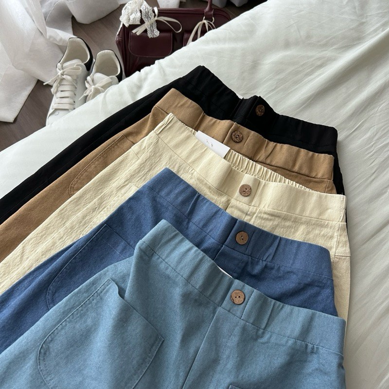 Quần Jean Ống Suông Chất Bò Mềm Form Chuẩn Lưng Cao Hack Dáng - SANA CLOSET
