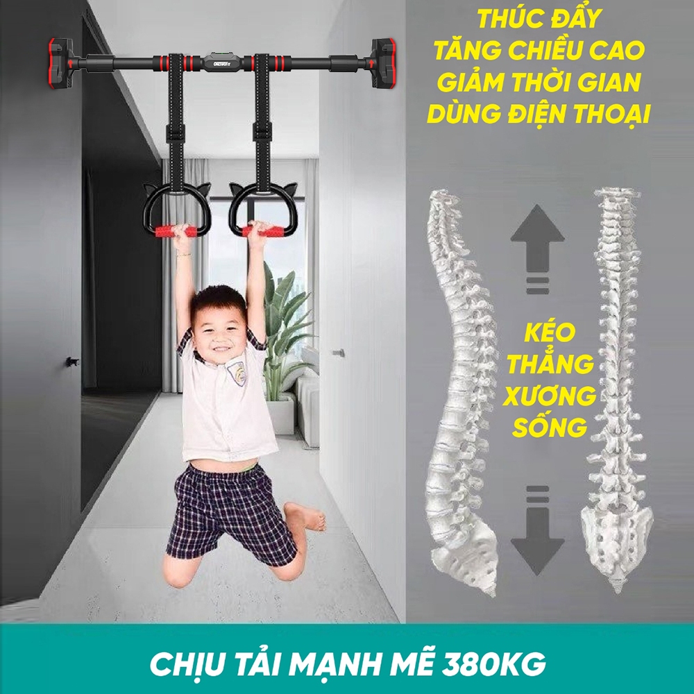 Ảnh OneTwoFit Tay nắm đu xà đơn Cho bé vận động tăng chiều cao, kháng lực chịu tại 200kg, dây treo tùy chỉnh(1 Đôi) 2