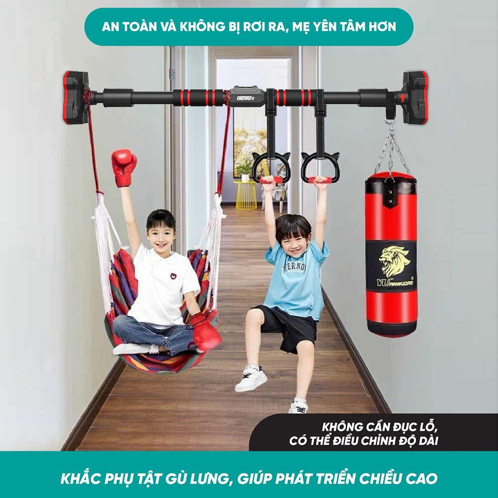 Ảnh OneTwoFit Tay nắm đu xà đơn Cho bé vận động tăng chiều cao, kháng lực chịu tại 200kg, dây treo tùy chỉnh(1 Đôi) 3