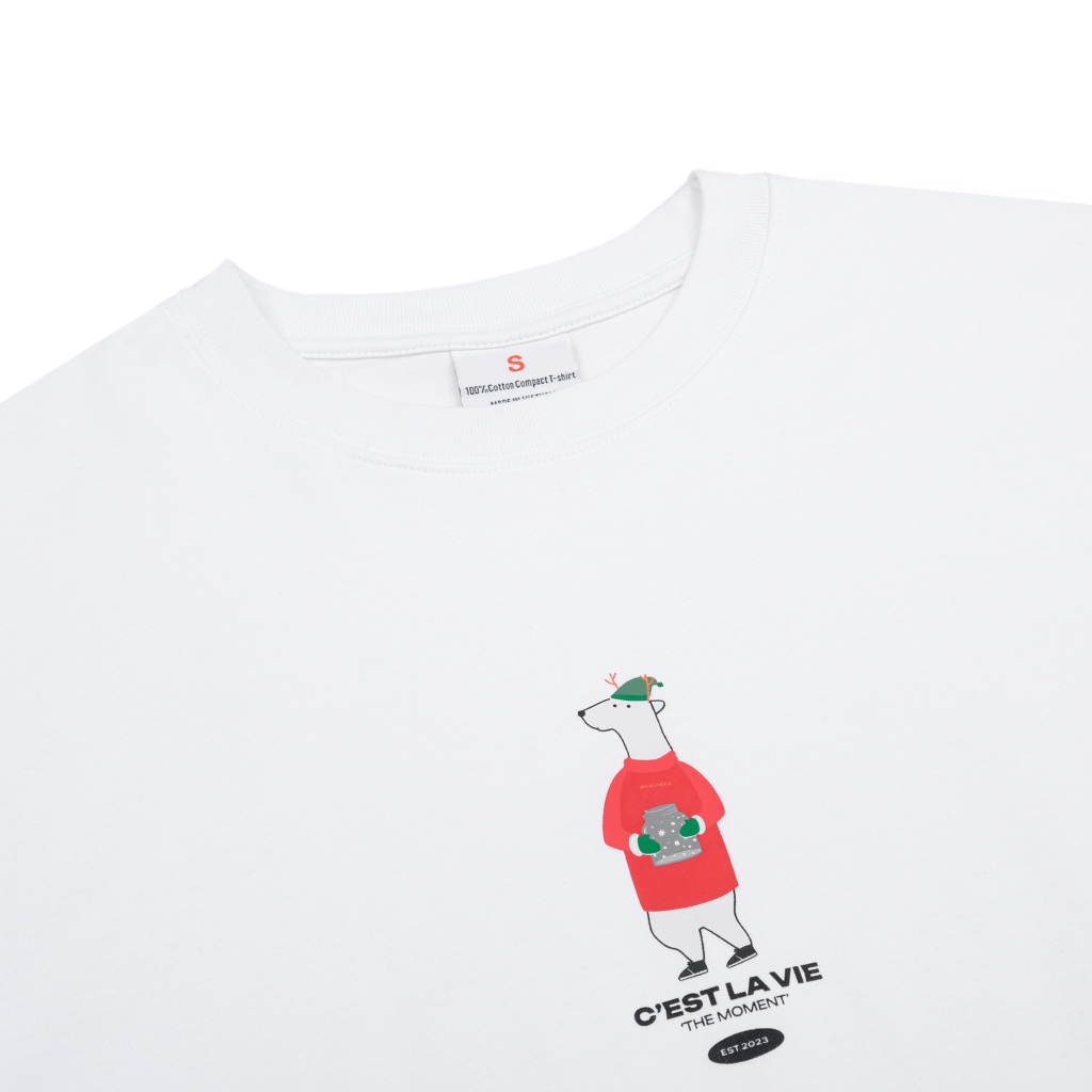 Áo thun unisex cotton 265gsm CSLAVIE – màu đen trắng xanh – giữ form, không nhão, dễ phối đồ
