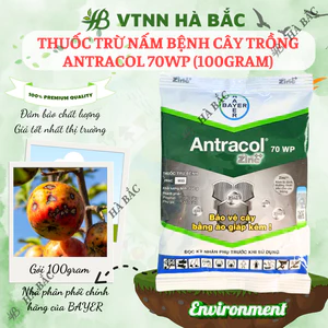 Thuốc xử lí nấm cây trồng ANTRACOL 70WP (100gram), thuốc trừ bênh áo giáp kẽm bảo vệ cây, dạng bột