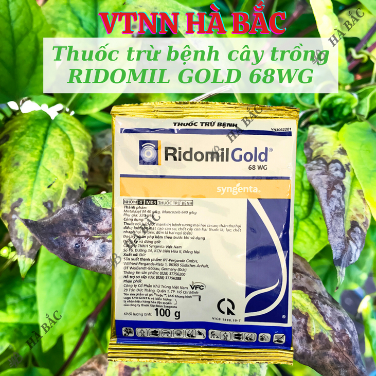 Thuốc Xử Lí Nấm Bệnh cây trồng RIDOMIL GOLD 68WG - Gói 100gram, sương mai, thán thư, đốm lá