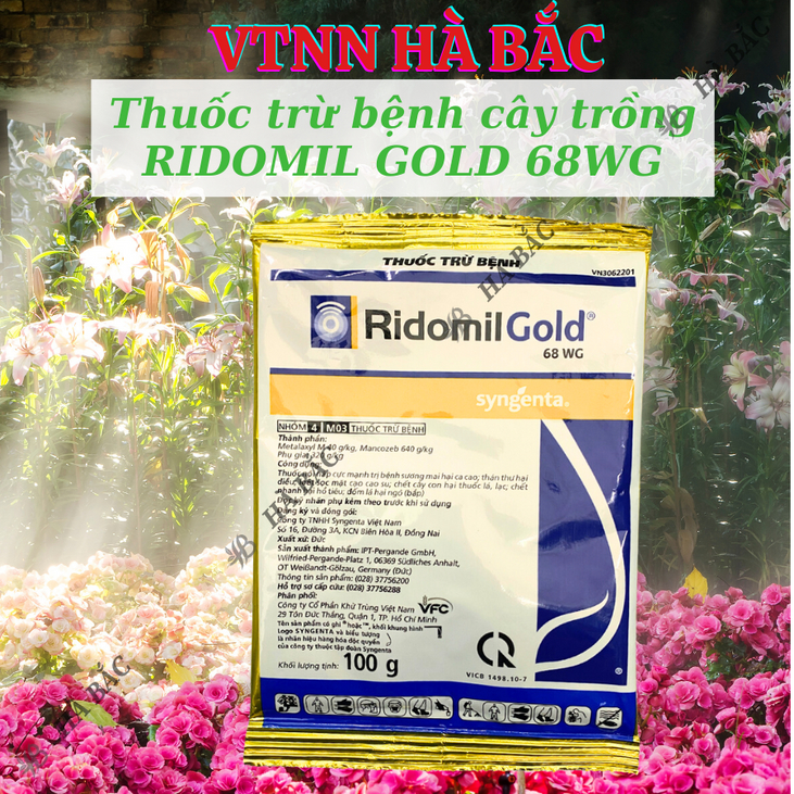 Thuốc Xử Lí Nấm Bệnh cây trồng RIDOMIL GOLD 68WG - Gói 100gram, sương mai, thán thư, đốm lá