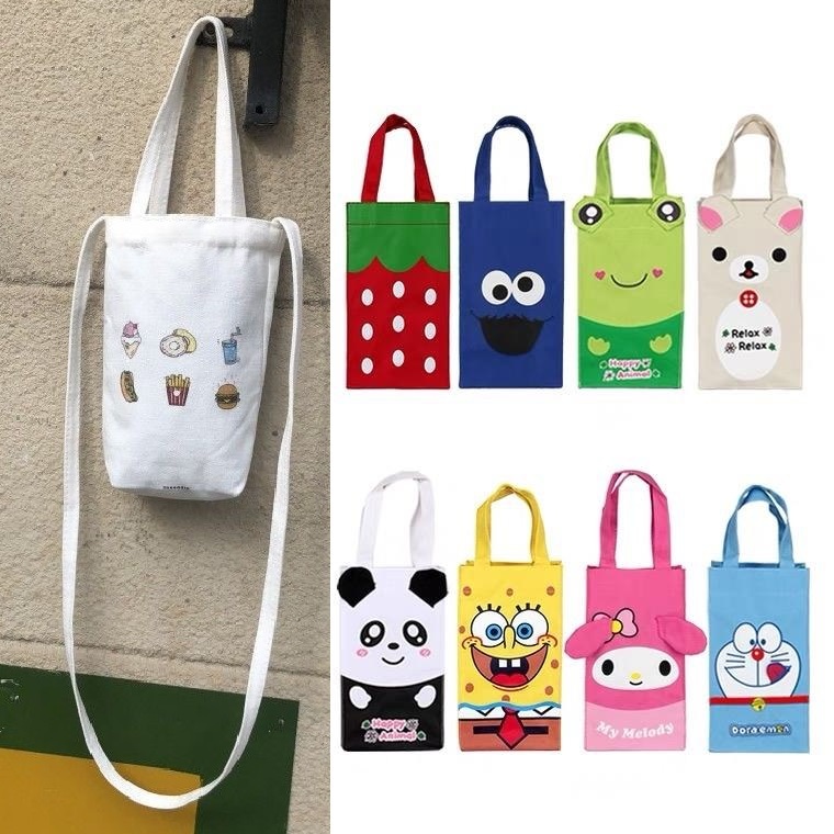 Túi vải Canvas đựng bình nước , đựng ô dù có quai đeo tiện dụng hình đẹp