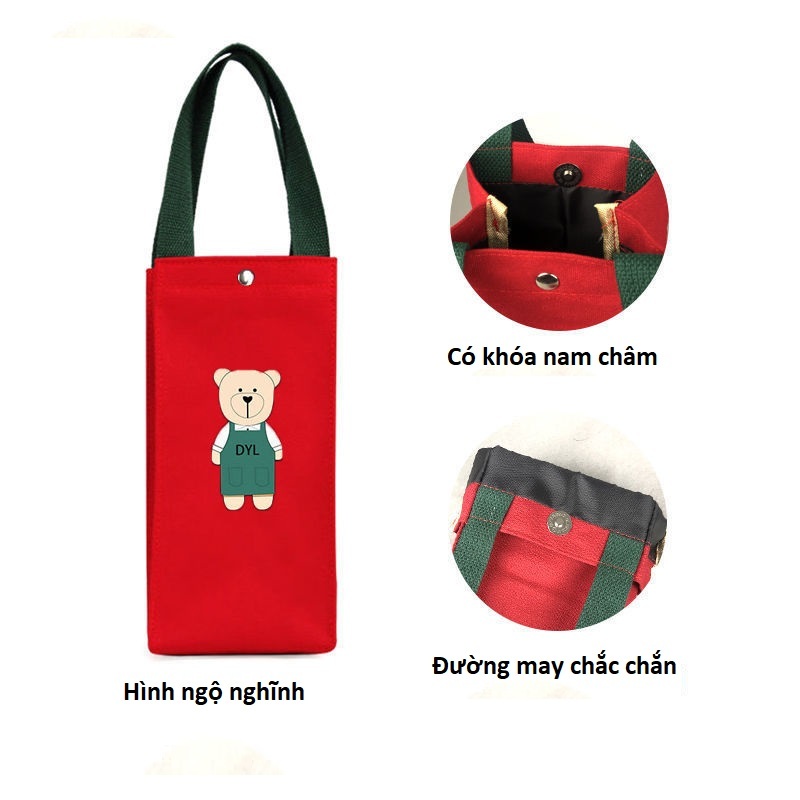 Túi vải Canvas đựng bình nước , đựng ô dù có quai đeo tiện dụng hình đẹp