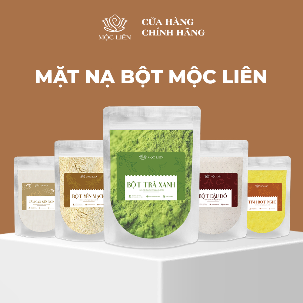 Bột đắp mặt thiên nhiên 100% Organic dưỡng da mặt body giảm thâm nám - MỘC LIÊN