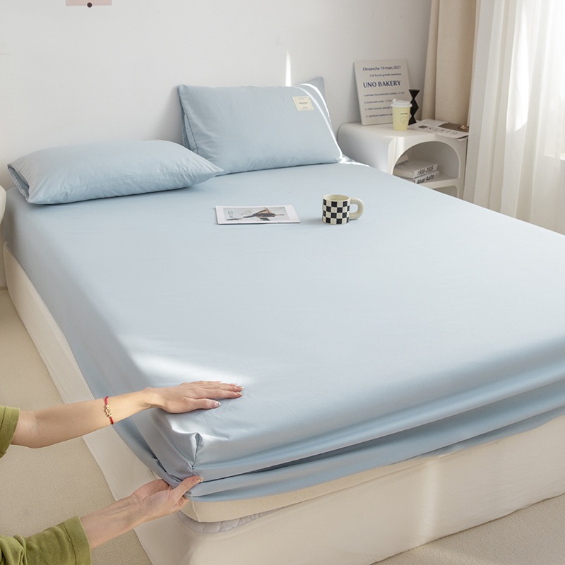 Ảnh Bộ Ga Gối Cotton Tici Tag Mịn Decor Bo Chun 10cm, Drap Trải Nệm Đủ Size 1m2 Đến 2m2 - Màu Trơn Basic 4