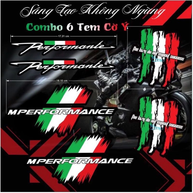 sticker dán trang trí gồm 6 chi tiết mẫu cờ ý dán nhiều vị trí | Shopee ...