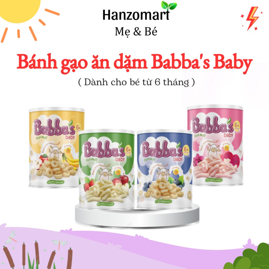 Bánh gạo ăn dặm cho bé Babba’s Baby Malaisia từ 6 tháng hanzomart