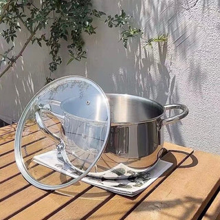Nồi inox 24cm Bossd [139] nấu canh, luộc gà dung tích 6 lít