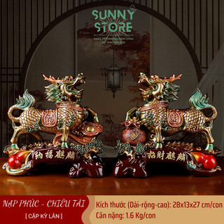 Tượng Kỳ lân, Cặp Kỳ lân, Nạp phúc, Chiêu tài, Tượng phong thủy, Decor Trang trí nhà cửa, Quà tặng ý nghĩa - SUNNY