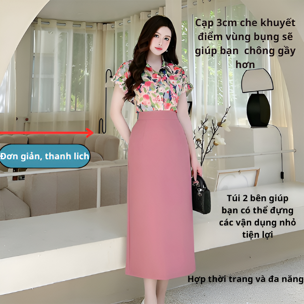 Chân Váy Chữ A Dáng Suông 80cm_Thời Trang Công Sở Cao Cấp_Chất Liệu Vitex Lót Lụa Full Váy_CV38CC