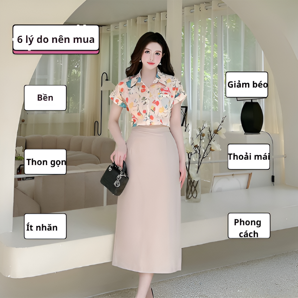 Chân Váy Chữ A Dáng Suông 80cm_Thời Trang Công Sở Cao Cấp_Chất Liệu Vitex Lót Lụa Full Váy_CV38CC