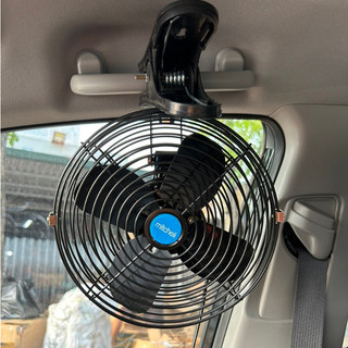 Quạt kẹp ô tô, quạt lồng cánh sắt có chân cắm tẩu đường kính lồng 22cm điện 12v 24v.