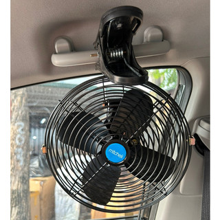 Quạt kẹp ô tô, quạt lồng cánh sắt có chân cắm tẩu đường kính lồng 22cm điện 12v 24v.
