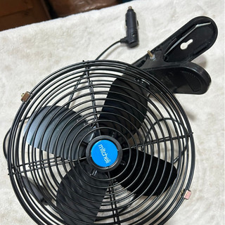 Quạt kẹp ô tô, quạt lồng cánh sắt có chân cắm tẩu đường kính lồng 22cm điện 12v 24v.