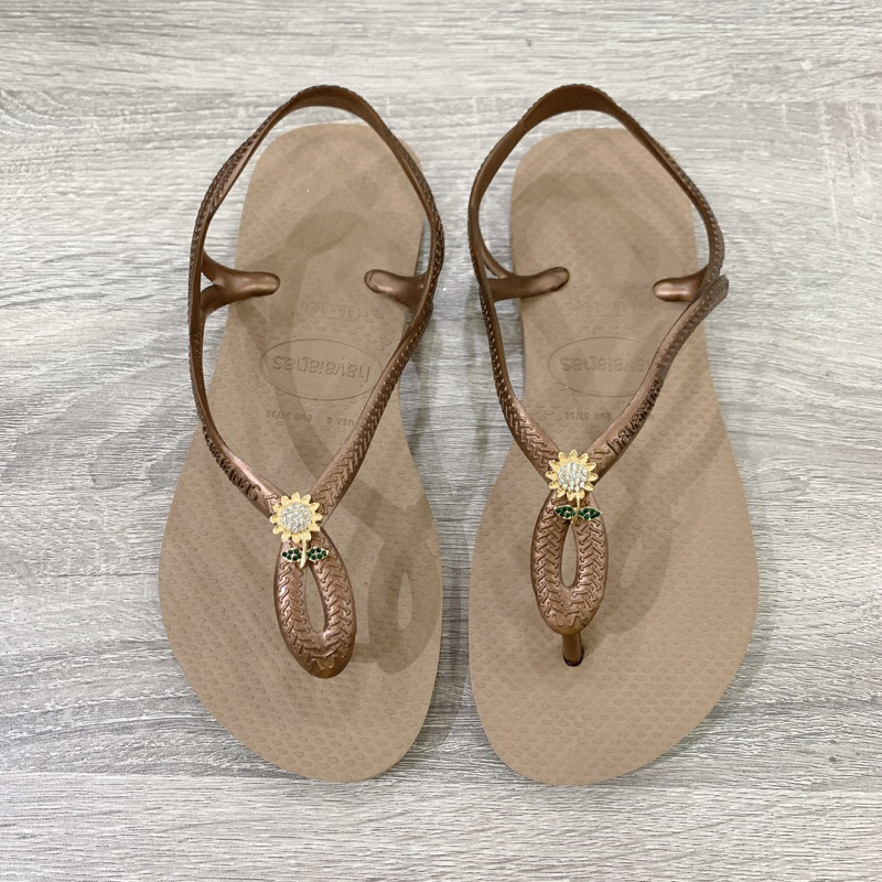 Sandals N Havaianas Luna Gold inh Charm Shopee Vi t Nam