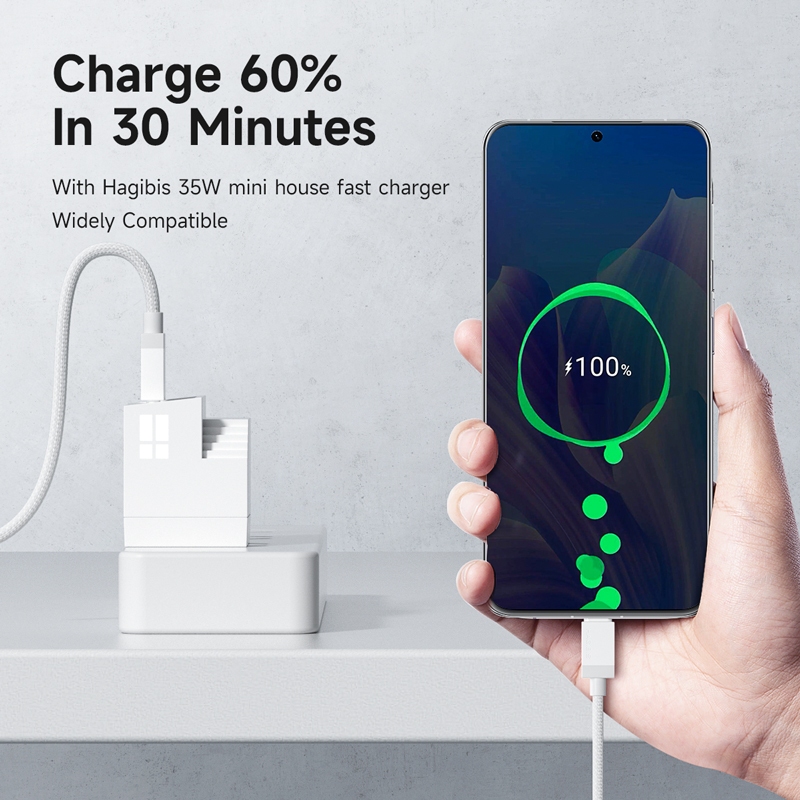 HAGIBIS Cáp sạc nhanh C to C PD 60W dài 1m, truyền data 480Mbps và xuất hình ảnh [Mua 2 giảm 20%]