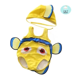 Đồ bơi bé trai bé gái sz 6-16kg, bikini cho bé kèm mũ hoạ tiết động vật dễ thương