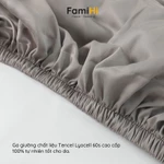 Ga giường lụa Tencel 1m6x2m FamiHi trơn màu cao cấp, drap bo chun trải nệm modal 100% lyocell mềm mát tốt cho da. — ảnh 2
