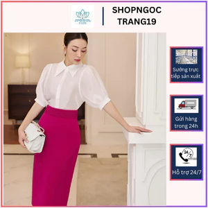 Chân Váy Bút Chì Xếp Ly Cạp Thanh Lịch Thời Trang Dành Cho Các Chị Em Công Sở Dài 70cm