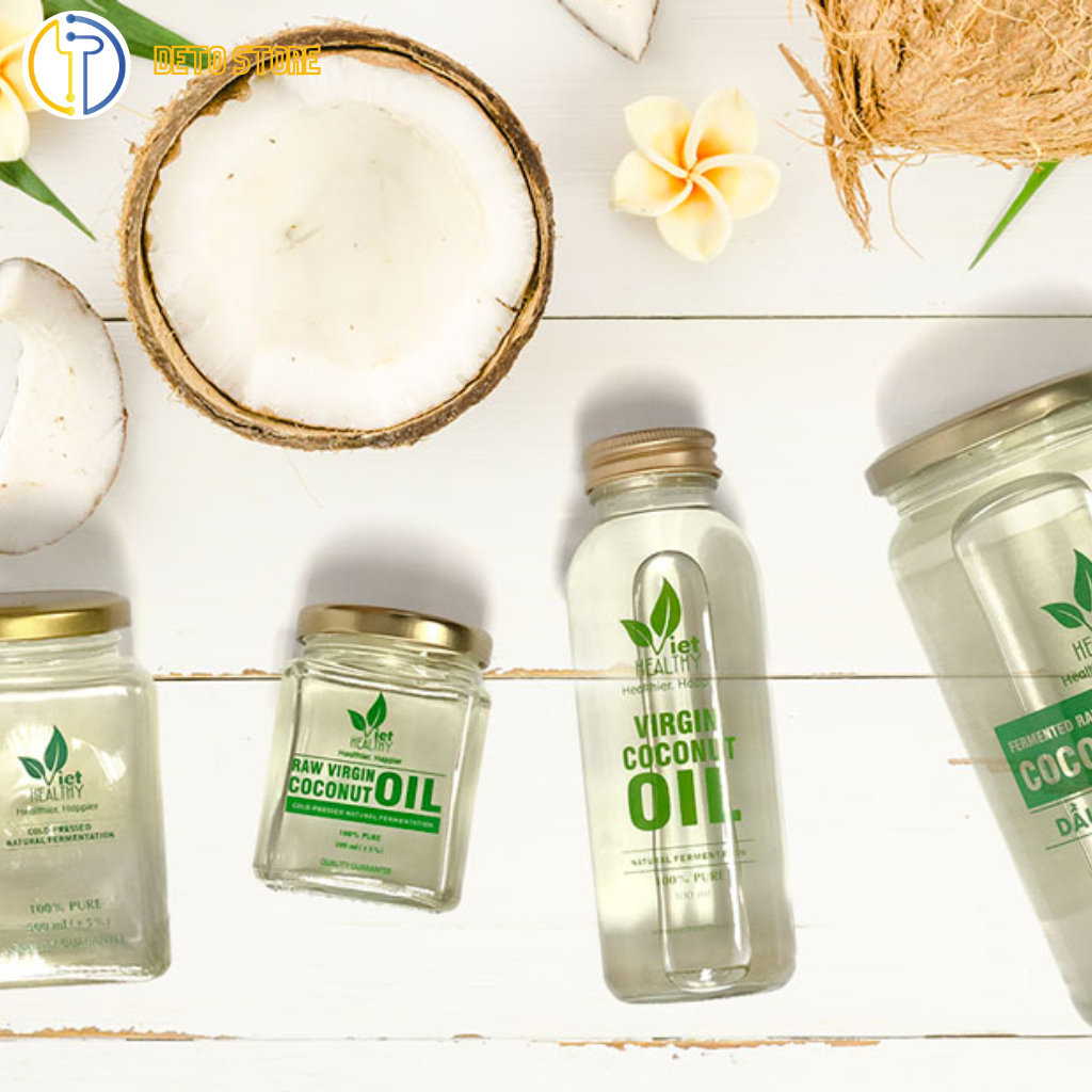 Dầu dừa tinh khiết Viethealthy chính hãng 300ml uống trực tiếp trộn salad dưỡng da dưỡng mi, ăn chay