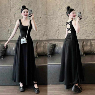 Váy 2Dây Xoè tiểu thư , váy đan dây phối tùng xoè có 2 túi bên xinh xắn thời trang hotgirl cao cấp