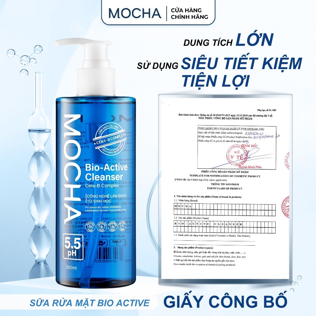 Ảnh Sữa Rửa Mặt  Bio Active Cleanser 300ml Dịu Nhẹ Lành Tính, Cho Da Dầu Mụn Nhạy Cảm tặng q 2