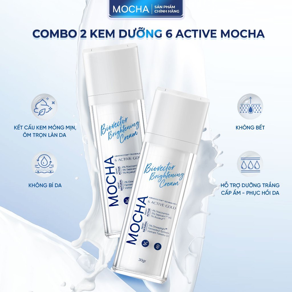 Ảnh Combo 1 Sữa Rửa Mặt Bio Active Mocha 300ml Và 1 Kem Dưỡng Biovector 6 Active Gold 30gr 2