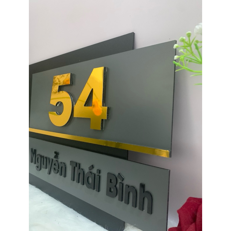 Biển. Bảng số nhà 2 lớp cao cấp. hiện đại. Alu phũ nhôm. gắn ngoài trời.thiết kế theo yêu cầu