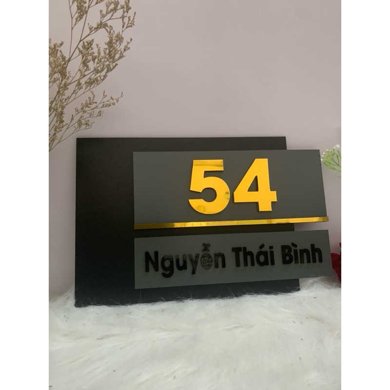 Biển. Bảng số nhà 2 lớp cao cấp. hiện đại. Alu phũ nhôm. gắn ngoài trời.thiết kế theo yêu cầu