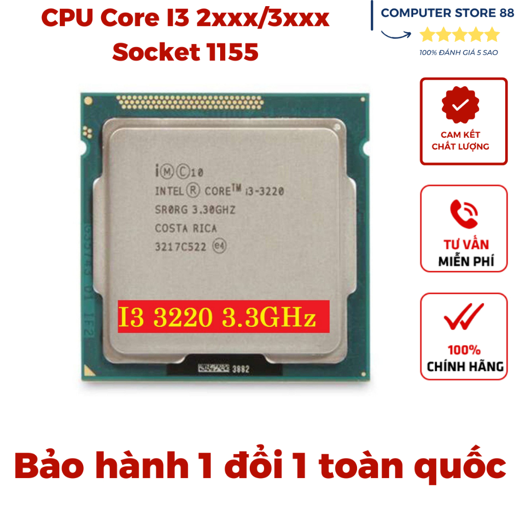 Cpu Core I3 2100 2120 2130 3210 3220 3225 Socket 1155 Cho Máy Bàn Tặng Kèm 1 Lọ Keo Tản Nhiệt 4683